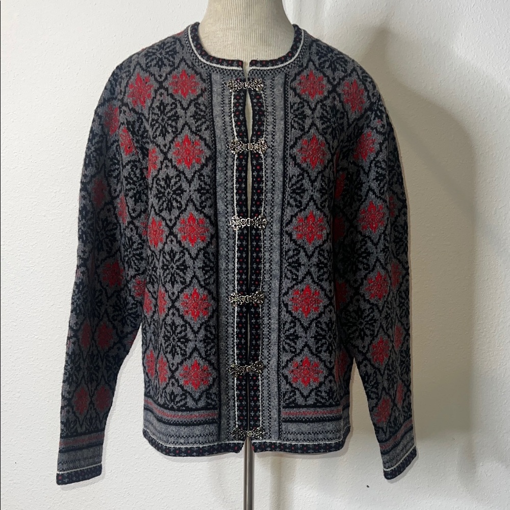 Norm Thompson Lambswool Fair Isle Cardigan